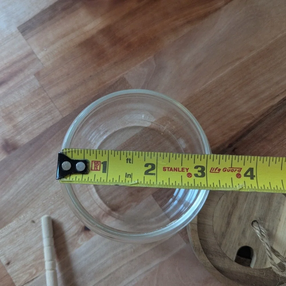 Glass Honey Jar with Wooden Lid and Dipper Farmhouse Kitchen‎ Storage